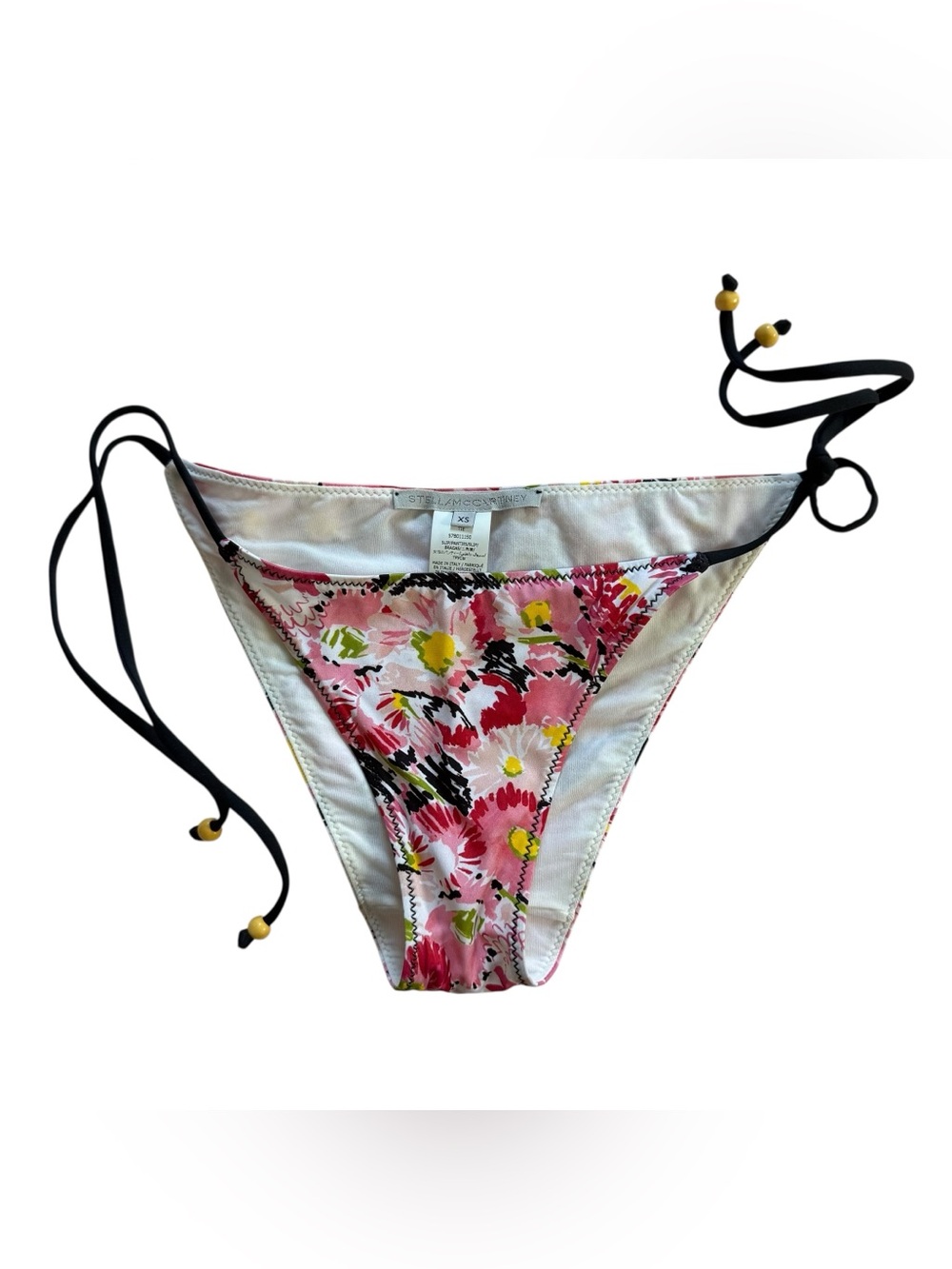 Stella McCartney Pink Yellow Floral Tie-Side Bikini Bottom XS